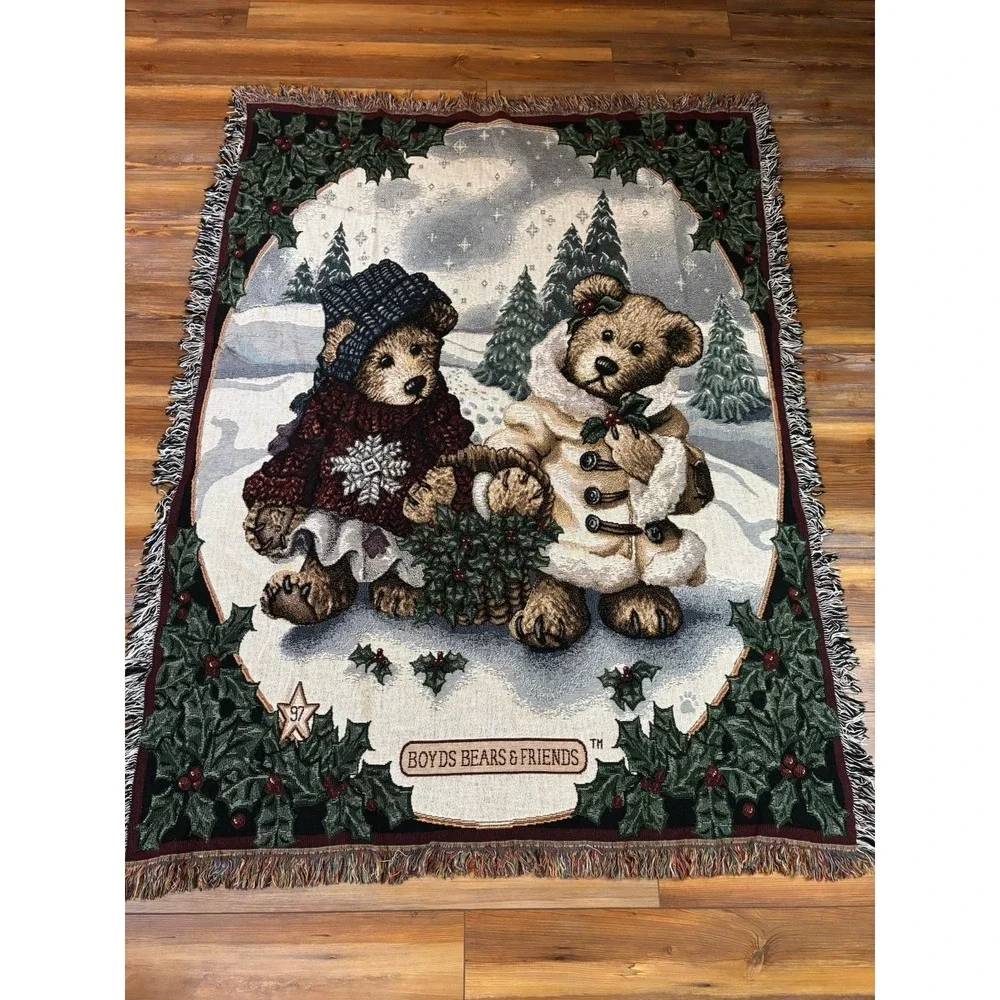 BOYDS BEARS 1997 Christmas Blanket/Throw 48